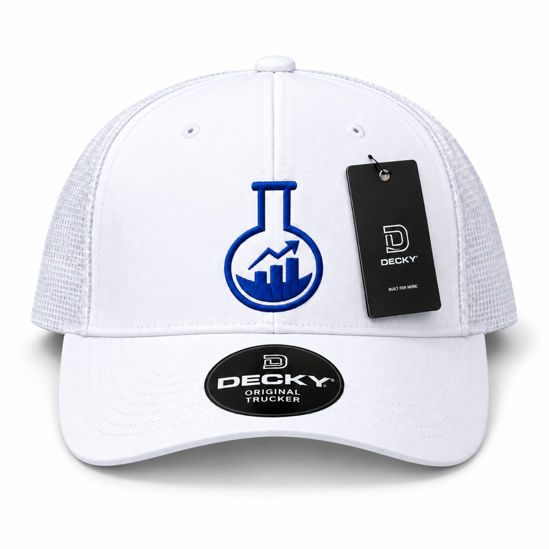 Peptide Price Hat — White / blue logo
